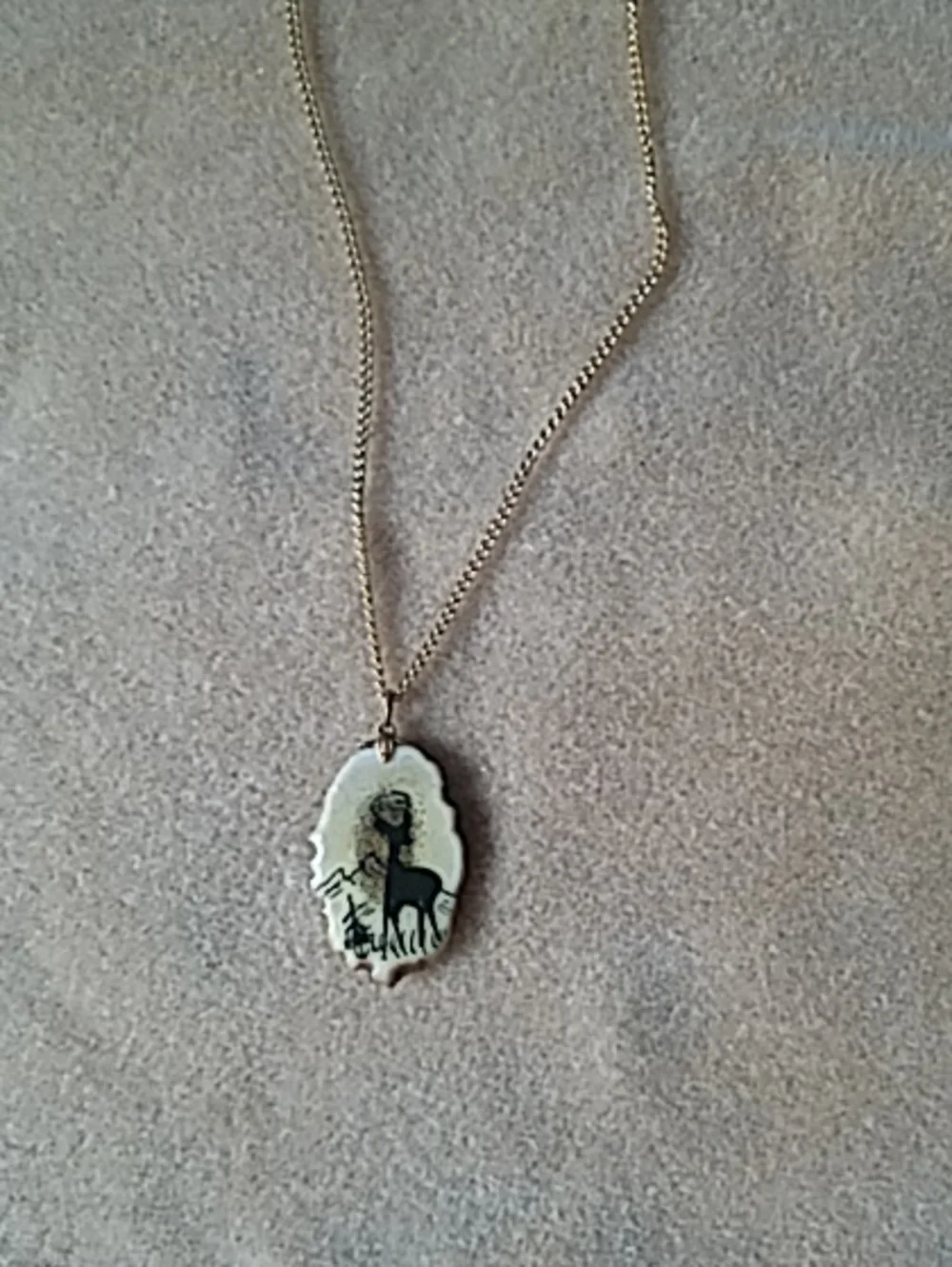 Deer Antler Pendant With Gold